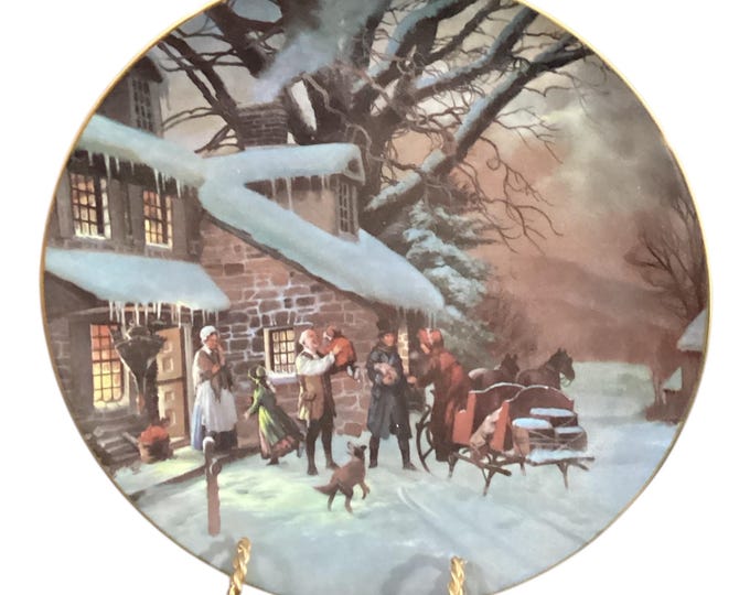 Vintage Christmas Plate: 1989 Scenes of Christmas Past Annual Collection “The Homecoming” 8.5”