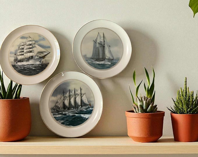 Vintage Plate- Danbury Mint- "Tall Ships Collection” Trio Limited Edition USA