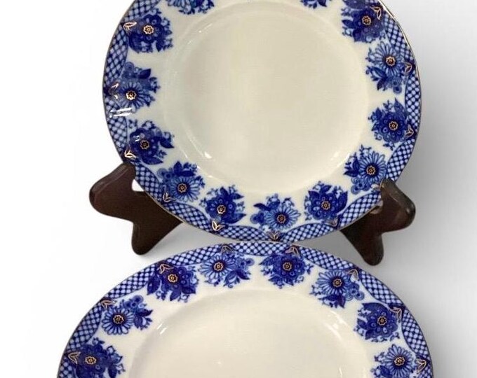 Lomonsloth Dessert Plates set of two in the Bridesmaid or Basket pattern 22 24k