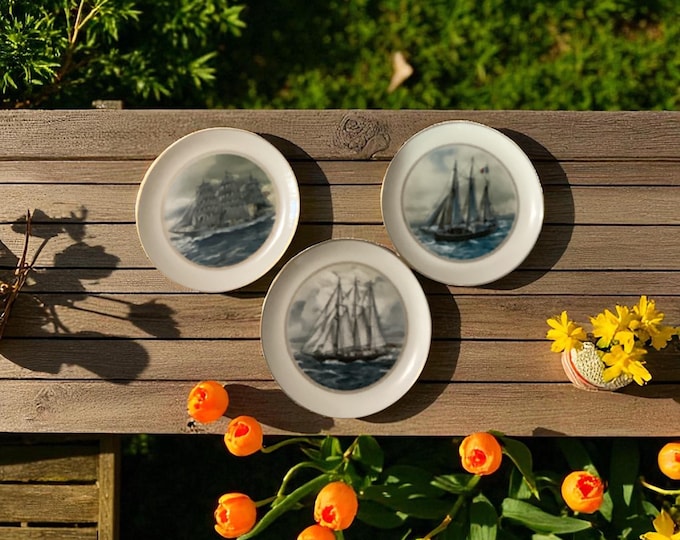 Vintage Plate- Danbury Mint- "Tall Ships Collection” Trio Limited Edition USA