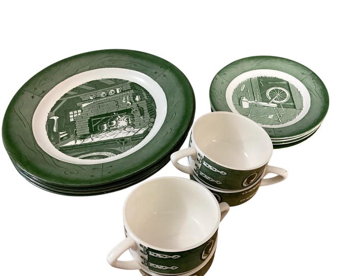 Colonial Homestead by Royal  Replacements Plates,Saucers, Cups