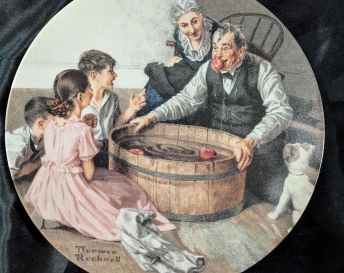 Vintage Norman Rockwell Collectible Plate: Knowles "Halloween Frolic" 1994 Heritage Series COA