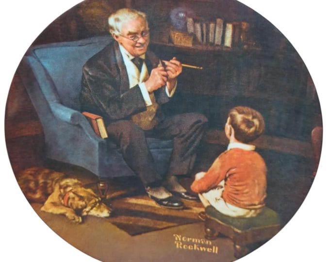 Vintage Knowles Norman Rockwell "The Tycoon" Collector Plate 8.5"