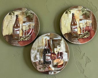 Juego de dos platos de ensalada de la colección Sakura Table Classico “Temática de Vino”