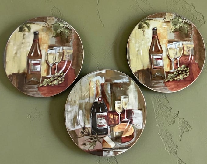 The Sakura Table Classico “Wine Themed” Collection Salad Plates Sets of Two