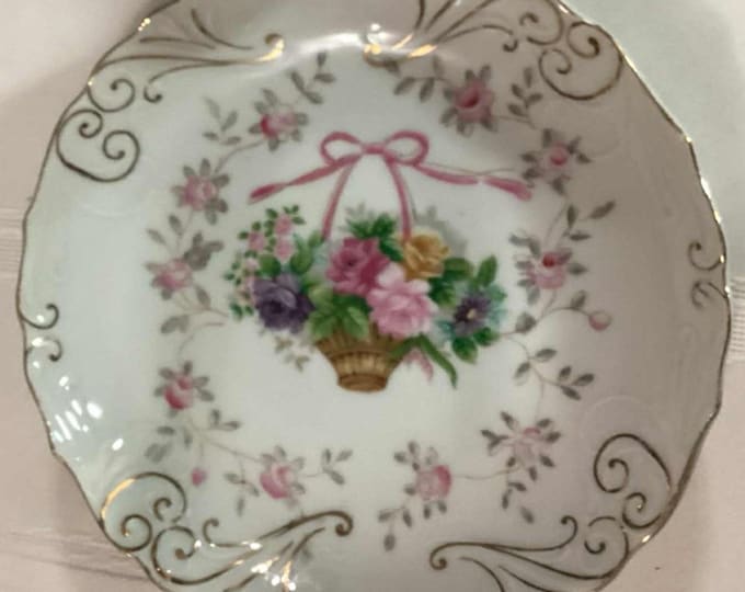 Vintage Collector Plate Lipper & Mann Garden Collection Porcelain Candy Dish Trinket Plate