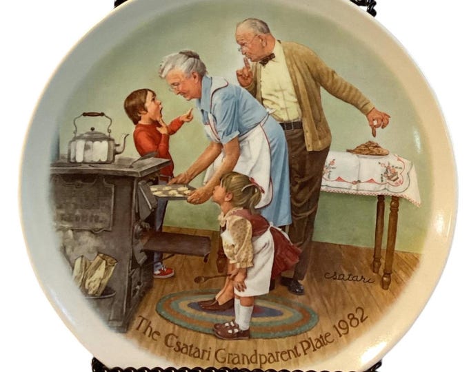 Vintage Collectible Plate Knowles "The Cookie Tasting" from The Csatari Grandparent Series 8.5”