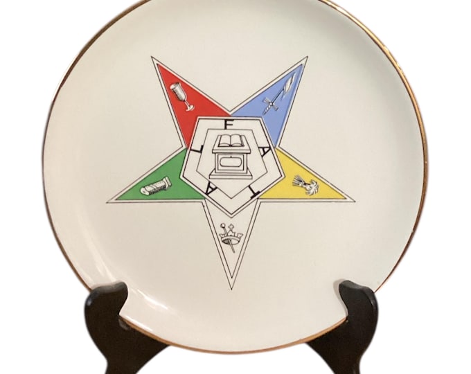 Vintage Order of the Eastern Star OES decorative plate 9”