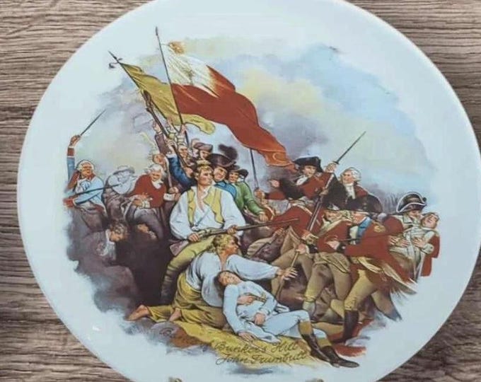 Vintage Patriotic American Revolution Decorative Plate “Bunker Hill”
