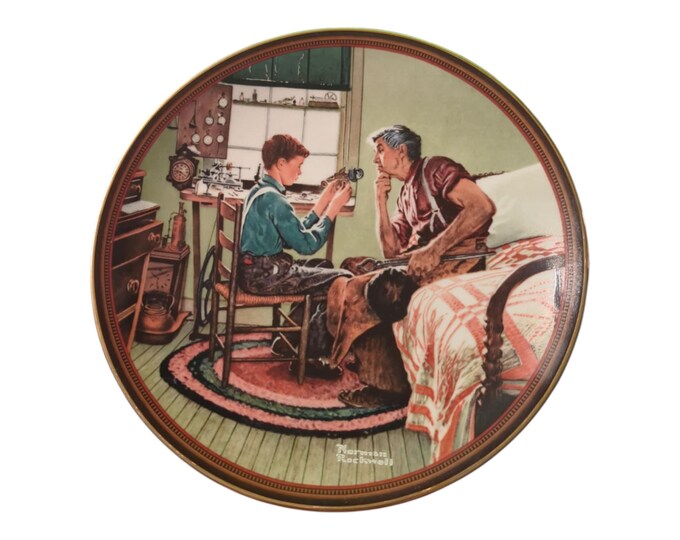 Vintage Norman Rockwell Collector Plate:  Knowles "The Inventor and the Judge"