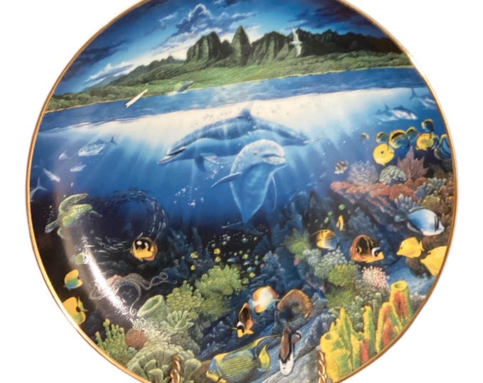 Vintage Collectible Plate "A Discovery Off Anahola” Danbury Mint's Underwater Paradise Collection