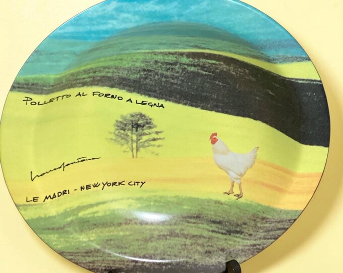 Vintage F. Fontana/ LE Madri /NY, NY/ Buon Ricordo America Pasta Bowl /Plate Chickens