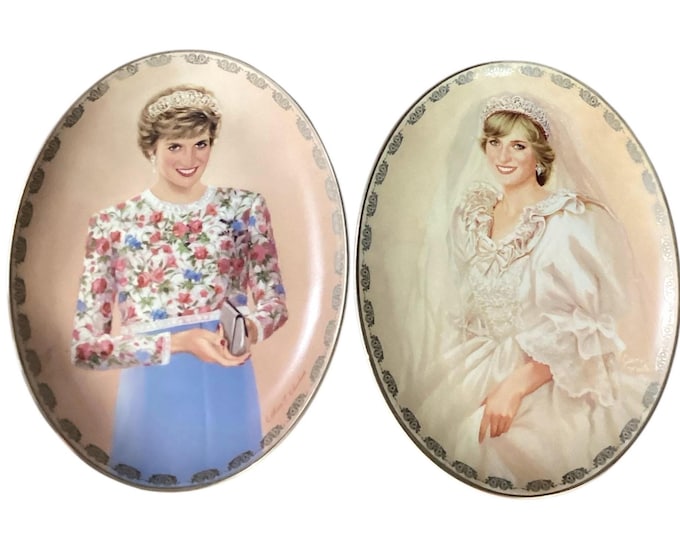 Vintage Bradford Collector Plates- Diana: Queen of Hearts Collection Oval 7”x9”