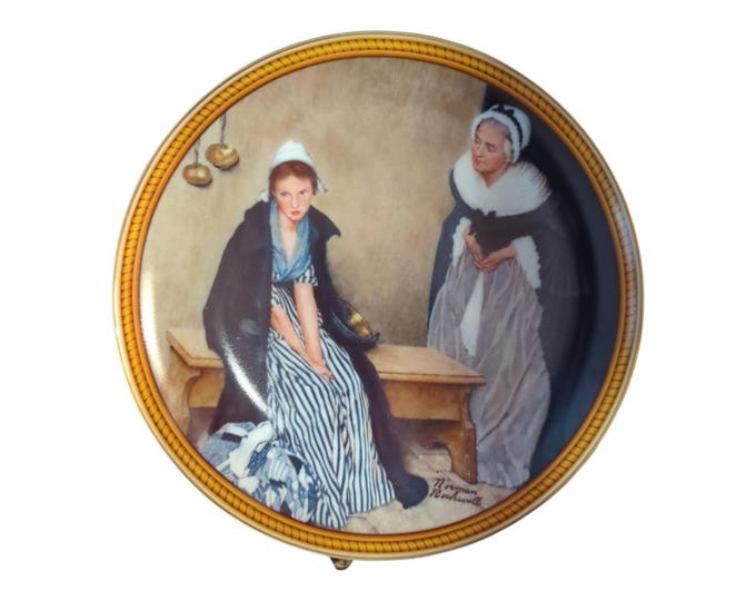 Vintage Norman Rockwell Plate: "Words of Comfort" Knowles Fine China 1986