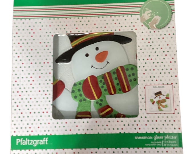 Pfaltzgraff Santa Tray/Platter 15”" Clear Glass 5099377