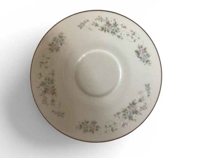 Carlion Corsage China 6" Saucers 481 Japan Flowers Silver Detail Corsage (4)