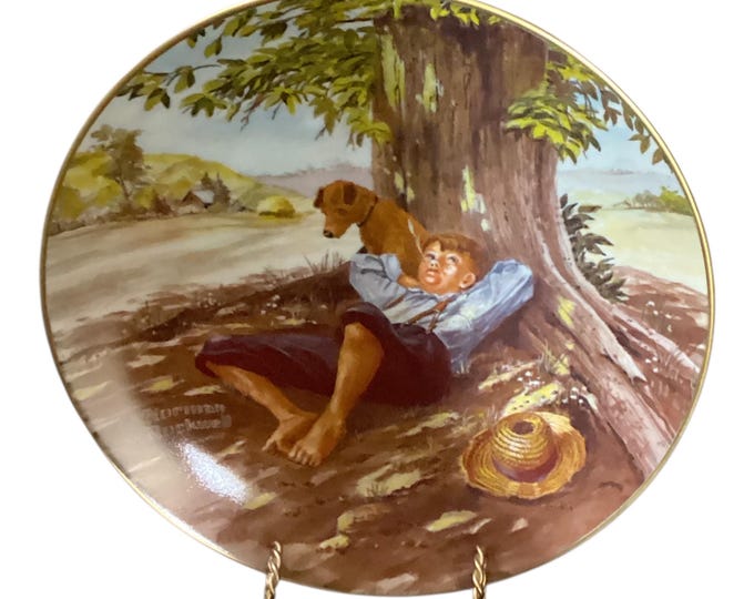 Vintage Norman Rockwell Plate: "Spring Fever" Classic Plate Collection Series COA