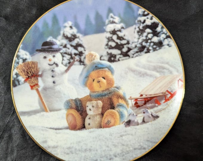 Vintage "Treasury of Teddies" Plate: Hamilton Porcelain, Signed COA
