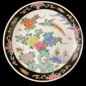 Vintage Japanese Decorator Plate- Hand Painted Polychrome