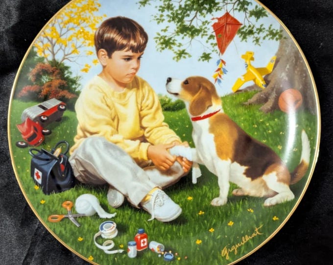 Vintage Plate- Danbury Mint- "Children Of the Week"- Wednesday's Child BOX & COA