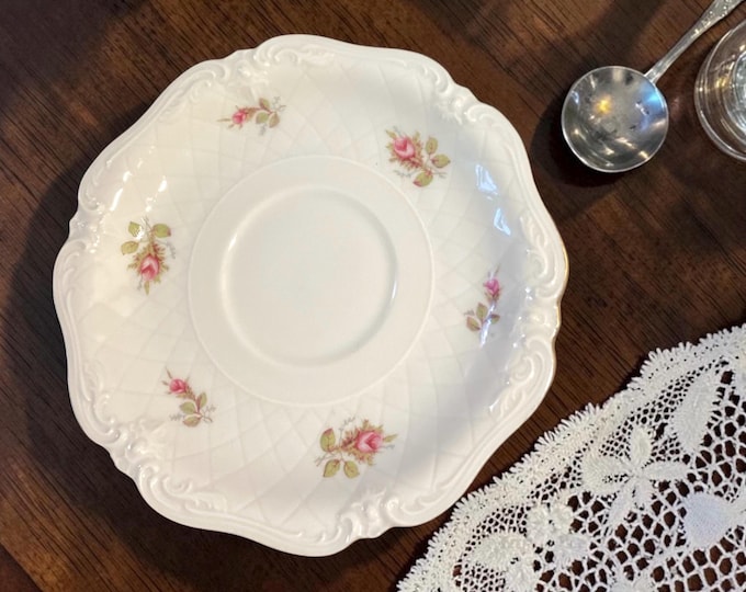 Royal Coburg Porcelain Set of Saucers (6) Red Roses