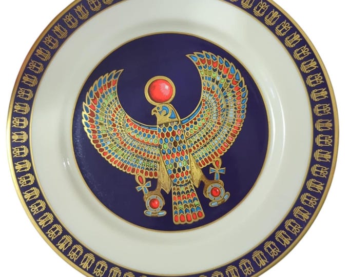 Vintage Collectible Plate- Special Edition Ghent Collection- Treasures of Tutankhamun "The Horus Falcon"