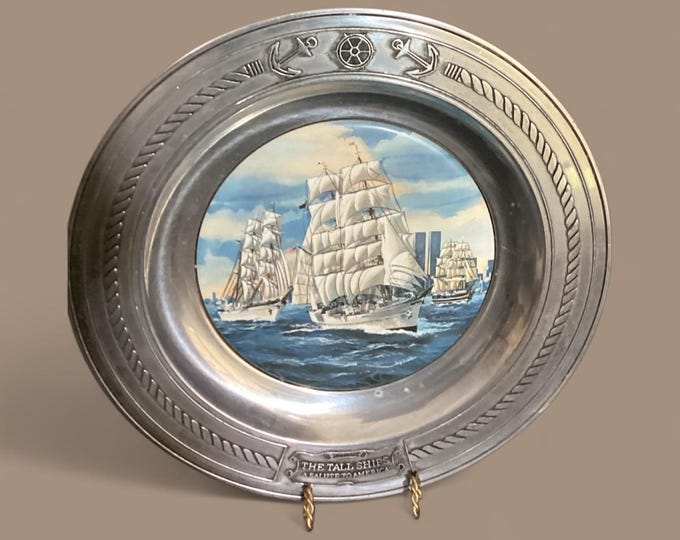 Vintage The Tall Ships- A Salute to America Pewter Limited Edition Plate