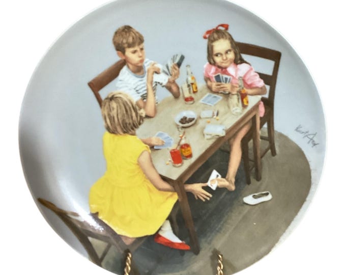 Vintage Plate- Bing And Grondahl “Spillefugleno (The Card Sharks)" 1986