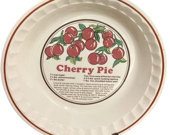 Sunnycraft Sunstone Collection Pie Baker Plate Dish Cherry Pie Recipe
