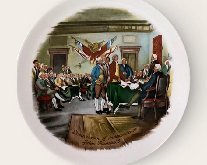 Vintage Patriotic American Revolution Decorative Plate  “Declaration of Independence”