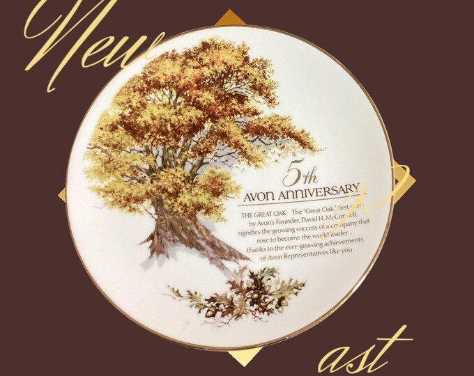 Vintage Avon 1993 5th Anniversary Plate ‘The Great Oak” Representative Plate