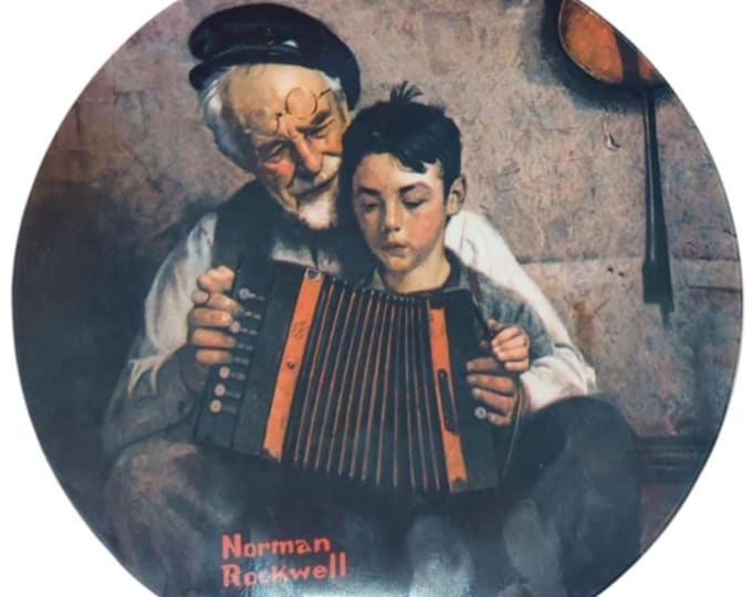 Vintage Norman Rockwell Collectible Plate: Knowles "The Music Maker" Heritage Series