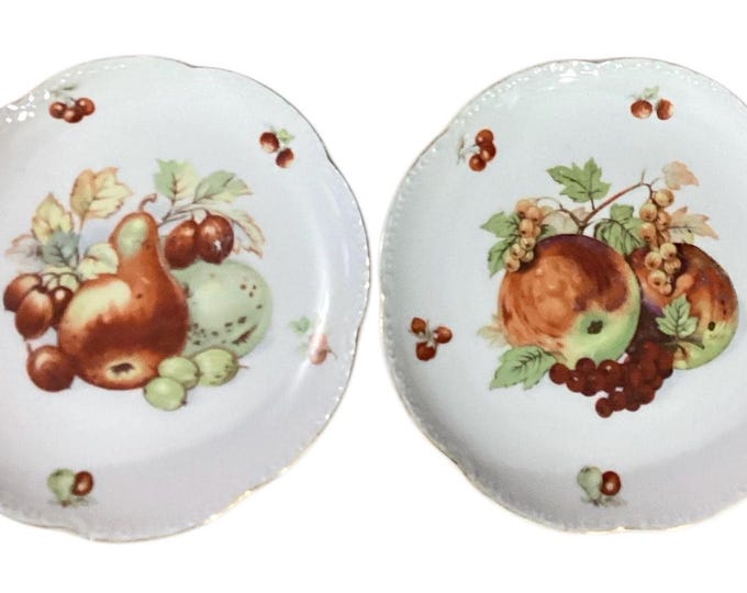 Vintage Bavarian Porcelain Fruit Plates 7.25”
