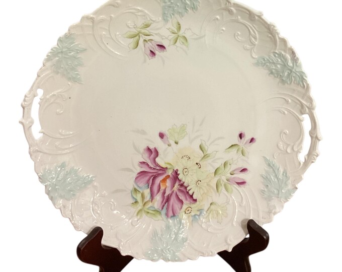 Unmarked Antique RS Prussia Floral Decorative Plate Bowl 11”