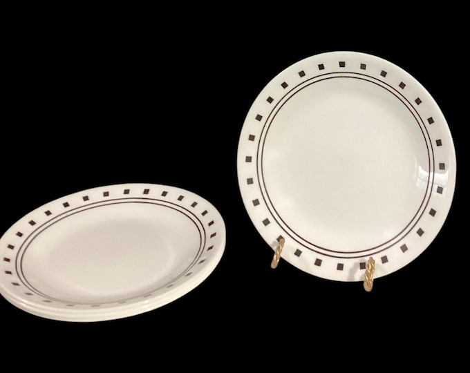 Corelle Livingware 4 pc Bread and Butter Plate set in the City Block pattern