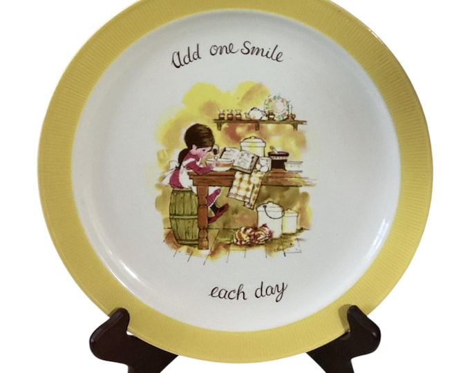Vintage Ceramic Collectible Decorator plate “Add One Smile Each Day”