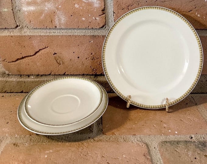 Haviland Limoge France Yellow & Black Trim Plates Replacements