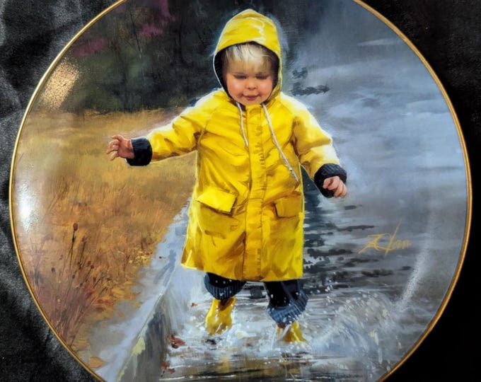 Vintage Plate- Danbury Mint- "Wonders of Youth"- Little Splasher BOX