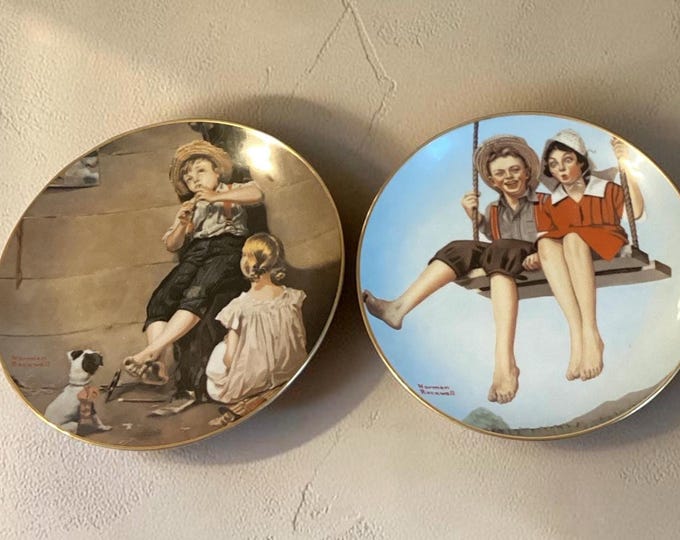 Vintage Collectible Plates: Knowles Rockwell’s Gentle Memories Edition 8.5”