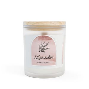 Lavender Scented Candle in Frosted Glass, Relaxing Aromatherapy Gift, Home Décor, Self-Care, Candle for Meditation, Spa