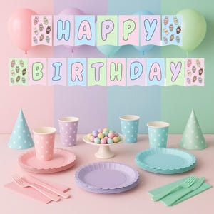 Labubu Customizable Birthday Banner Printable