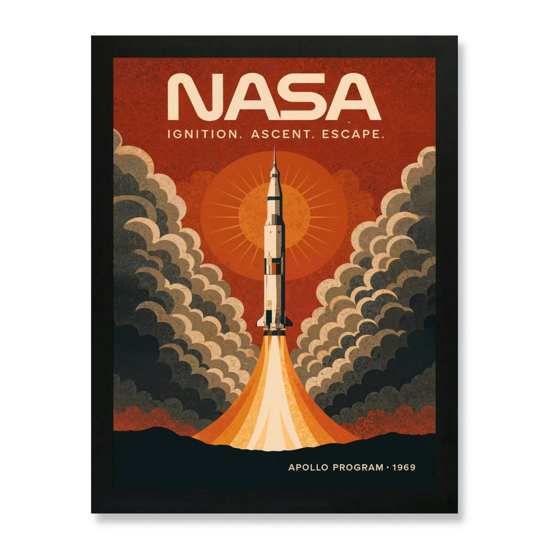 Apollo Program Artwork NASA Apollo Program 1969 Framed Wall Art Poster Picture - Etsy