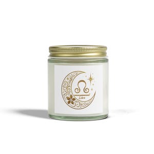 Libra Zodiac Scented Candle | Celestial Crescent Moon Decor | Astrology Gift For Her | Star Sign Gift | Horoscope Gift | Scented Candles