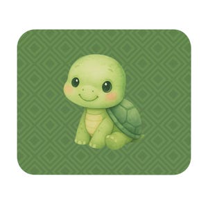 Adorable Turtle Mouse Pad, Cute Desk Accessory, Ideal Gift for Kids and Teens, Green Aesthetic, Home Office Decor, Animal Lover Gift