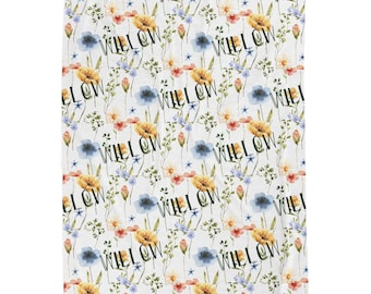 Botanical Garden Plush Blanket - Cozy Floral Throw, Baby Blanket, Shower gift, Personalized gifts