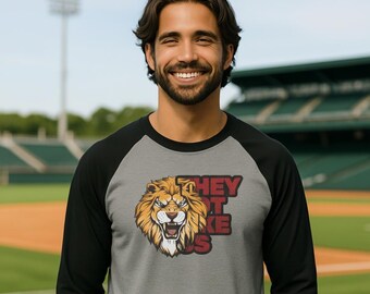 Lion Raglan Shirt | Sports Fan, Animal Lover Casual Wear
