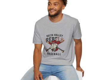 Delta Valley Rebels Baseball T-Shirt | Vintage Mascot Tee