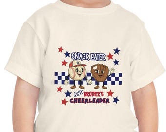 Snack Eater Cheerleader Toddler Tee | Baseball Sister Name & Numbers