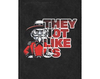 They Not Like Us Minky Blanket: Retro Mascot Throw - Bold Statement Decor