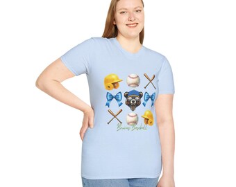 Bruins Baseball Tee Bear Mascot Baseball design T-Shirt | baseball bats, helmets, balls, bows